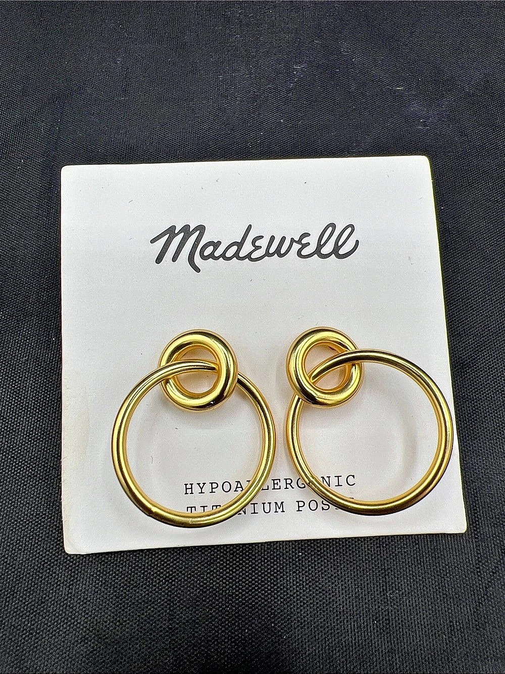 Madewell Gold Interlocking Hoop Earrings NWT